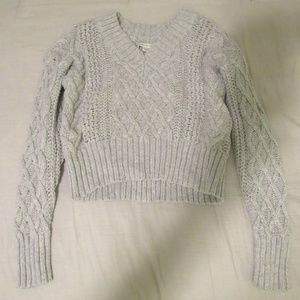 American Eagle Cropped Cable Knit Sweater